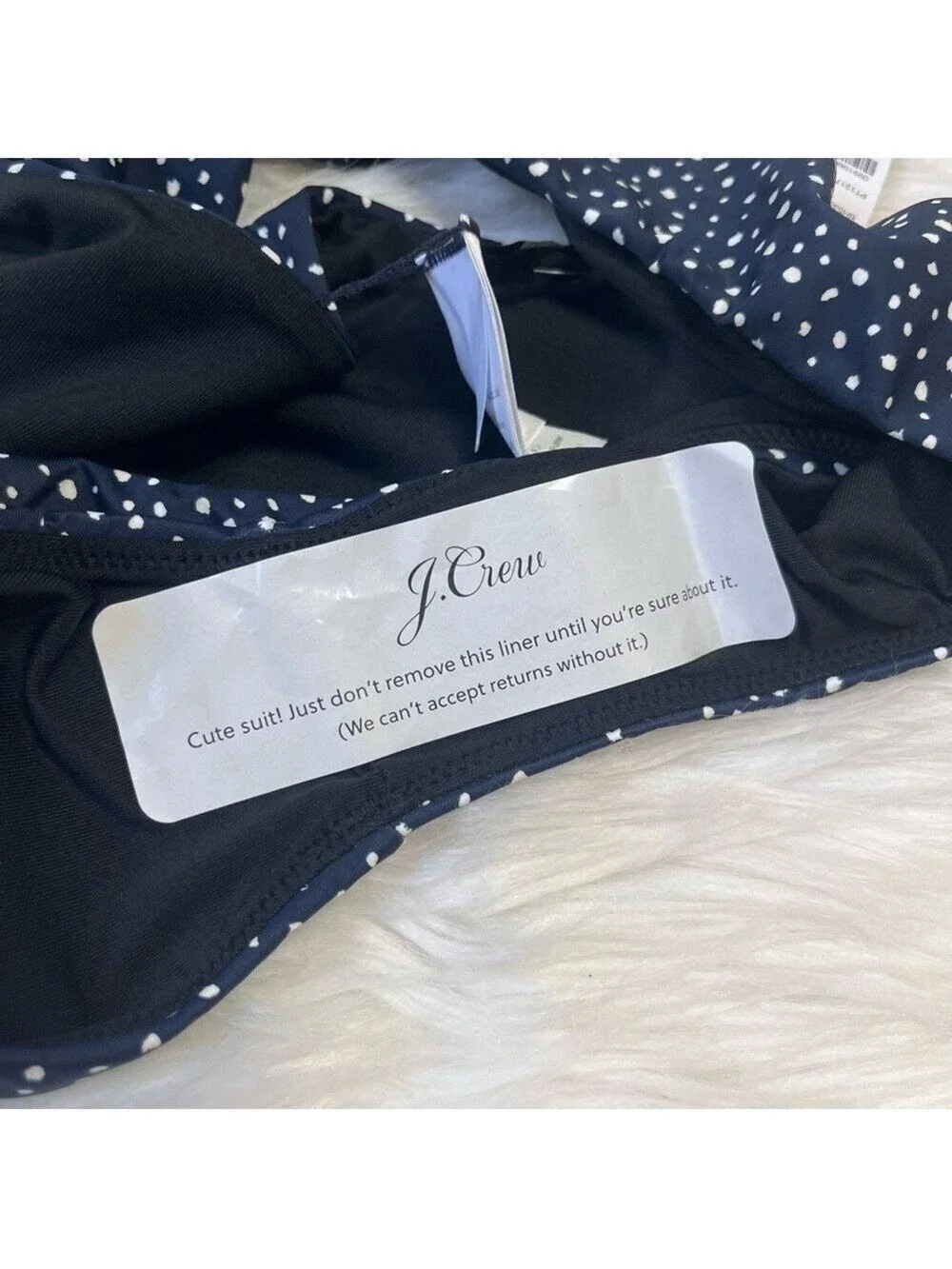 J Crew Navy Polka Dot Bikini Bottoms Size XXL